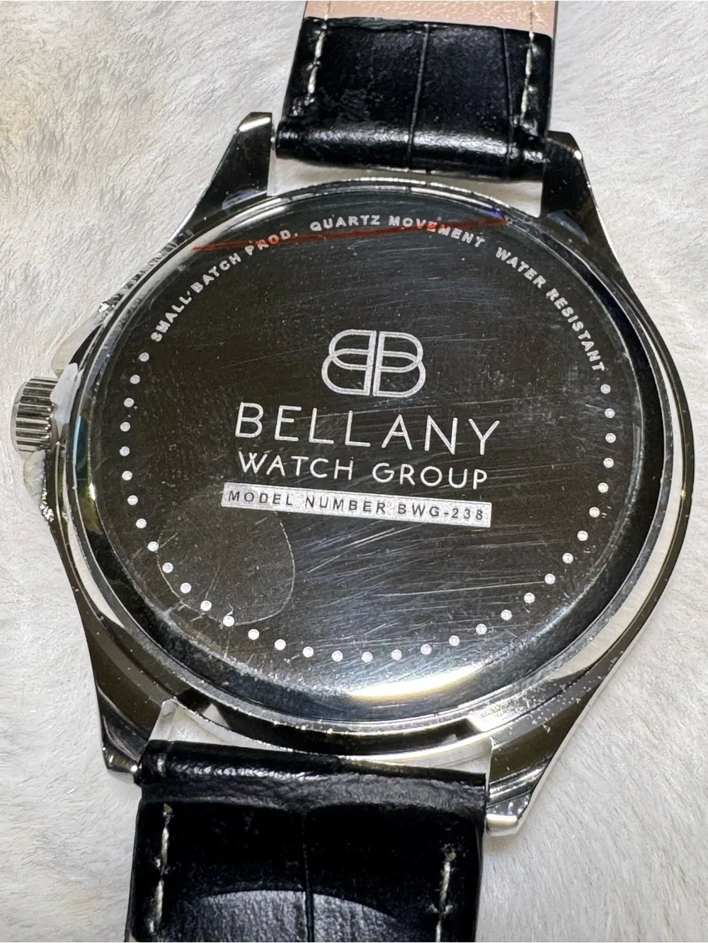 Bellany Silver Dial Leather Strap Watch